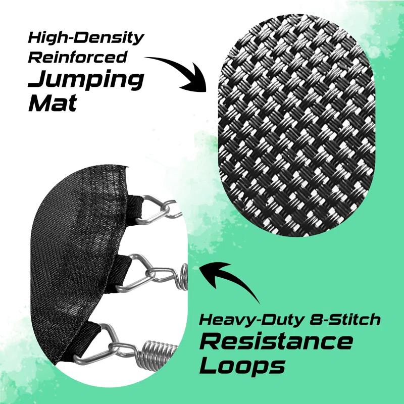 Machrus Moxie Pumpkin-Shaped Outdoor Trampoline Set with Top-Ring Frame Safety Enclosure, 14 FT