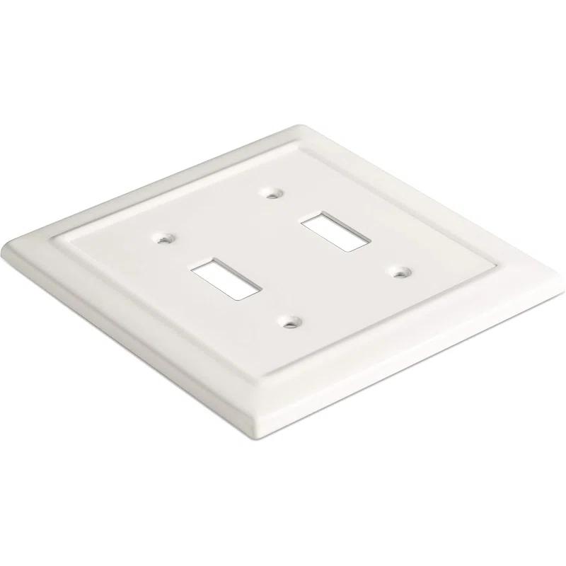 Monarch Abode Architectural 2 - Gang Toggle Light Switch Standard Wall Plate (Set of 2)