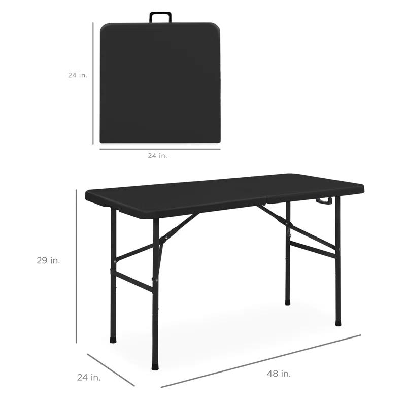 Best Choice Products Plastic Folding Table, Indoor Outdoor Heavy Duty Portable w/ Handle, Lock for Picnic