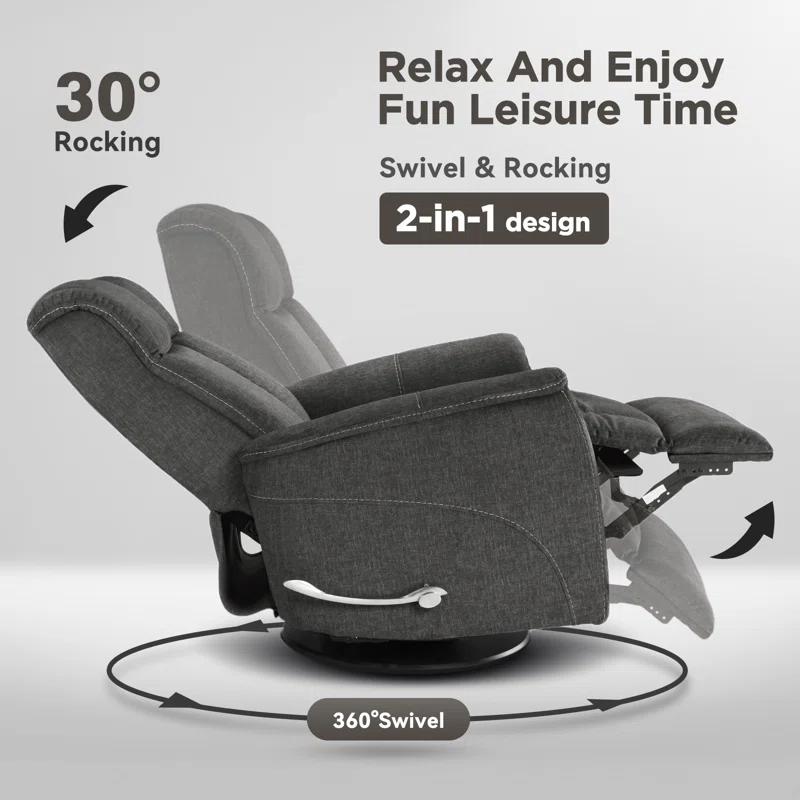 Latitude Run® Robeline 32.2" Wide Modern Upholstered Manual Rocker Recliner
