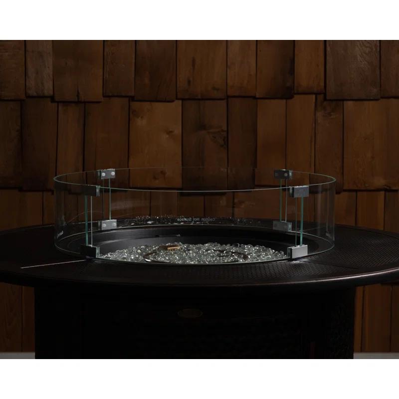 Fire Sense Fire Sense Wind Guard Clear Glass Tempered Glass for Propane, Gas, Fire Pits and Patio Heaters-Round-26 Inches