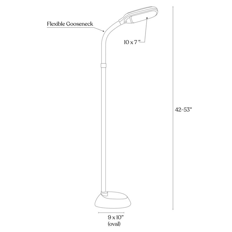 Brightech Litespan 53 in. Industrial Dimmable LED Floor Lamp with Height Adjustable Gooseneck Head