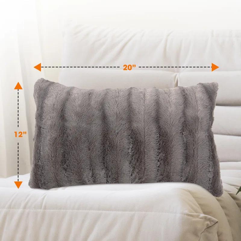 Cheer Collection Faux Fur Throw Pillow (Set of 2)
