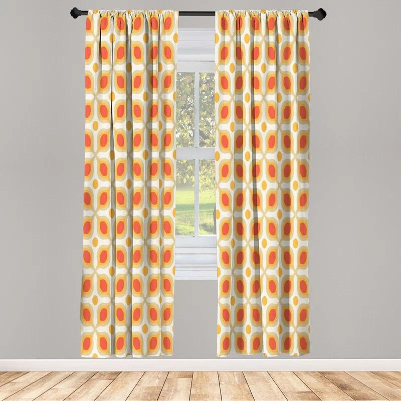 Ambesonne Microfiber Floral Semi-Sheer Rod Pocket Curtain Panels (Set of 2)