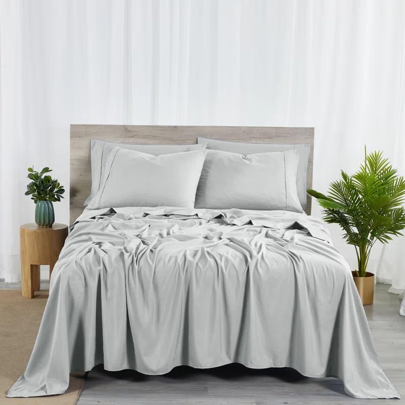 Bed Bath Fashions Bibb Home 2000 Count 6-Piece Rayon From Bamboo Sheet Set with Snug Grip