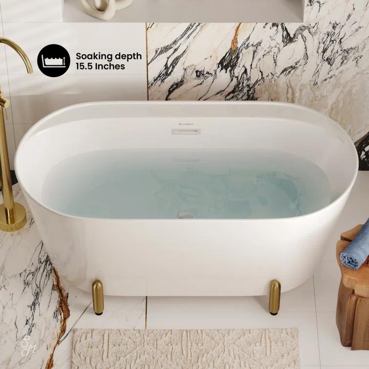 Swiss Madison Monaco 59" Freestanding Bathtub With Matte Black Stand SM-FB1002BG
