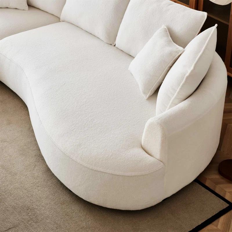 Excellent Future 122.8" Curved Sofa Modern Curved Couch Living Room Modular Sectional Sofa