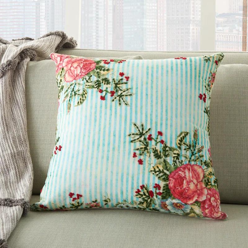 Embroidered Cotton Throw Pillow