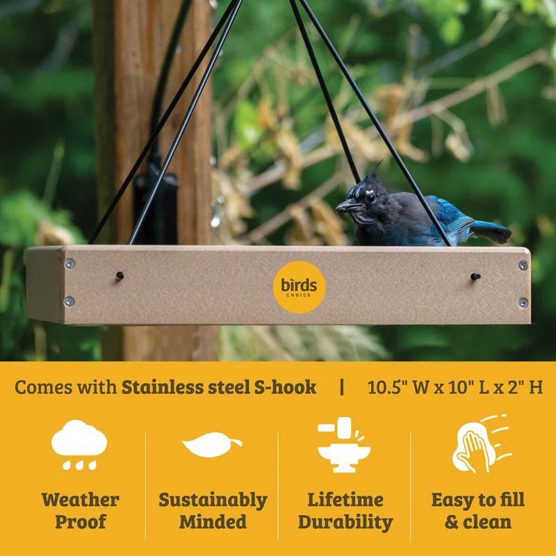 Birds Choice Hanging Platform Bird Feeder in Recycled Plastic Small