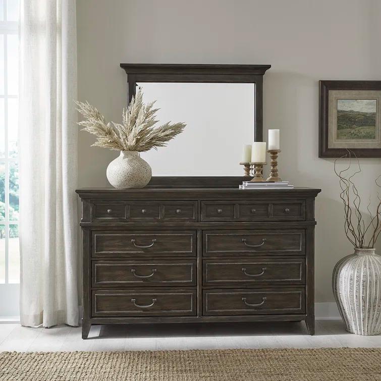 Canora Grey Trelawny Gaither Upholstered Bed, Dresser & Mirror, Chest, Night Stand