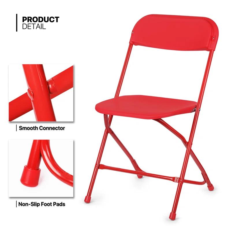 Laione Plastic Stackable Folding Chairs, Patio Garden Wedding Party Event Seat for Indoor Outdoor (Set of 10)