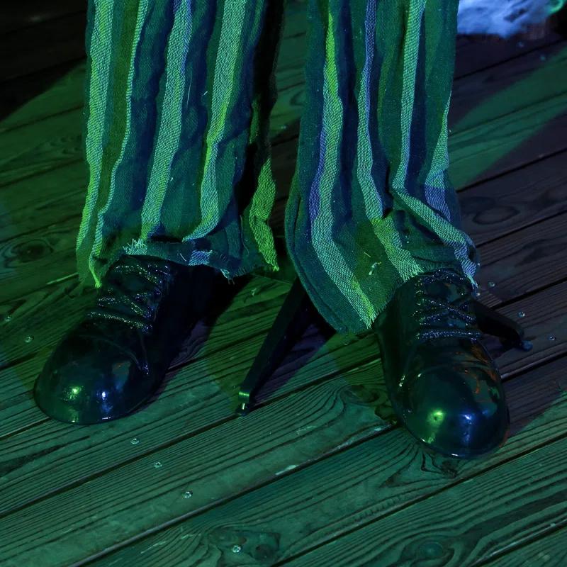 The Holiday Aisle® 6.1' Life Size Outdoor Halloween Decoration, Animatronic Circus Clown, Sound And Motion Activated Animated Prop With Light Up Eyes, Talking And Laughter