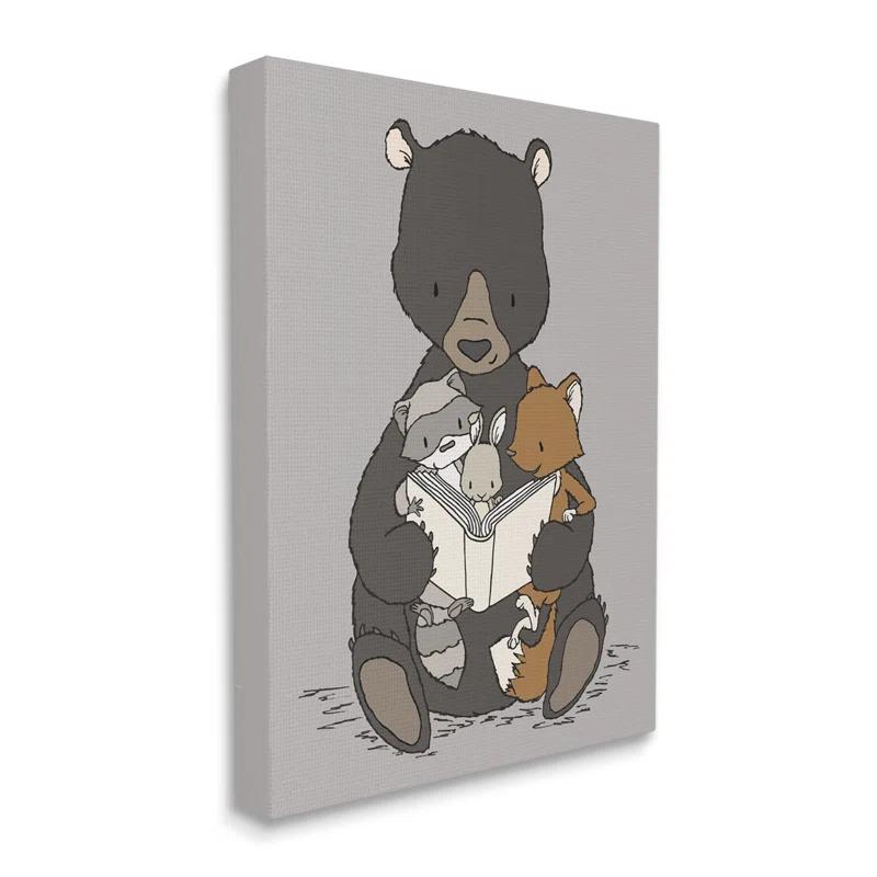 Stupell Industries " Woodland Animals Family Bear Reading Book To Babies " by Sweet Melody Designs
