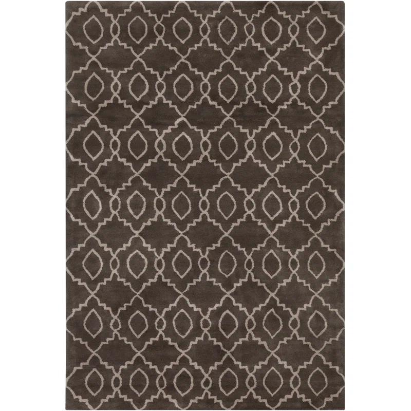 Stella Patterned Contemporary Wool Charcoal/Cream Area Rug