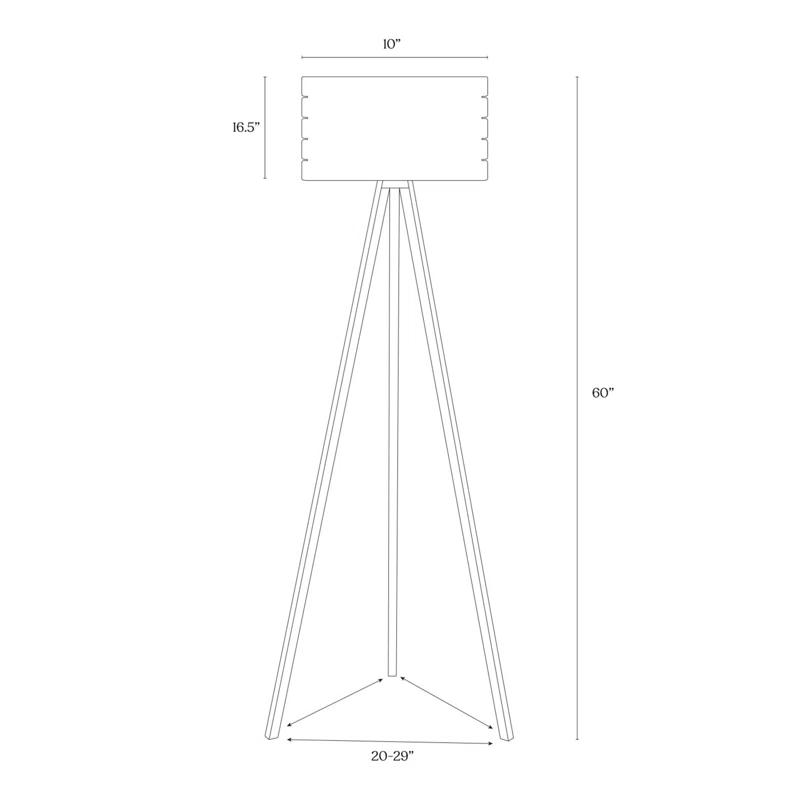 Brightech Bijou 60 in. Wood Farmhouse LED Floor Lamp with Drum Shade