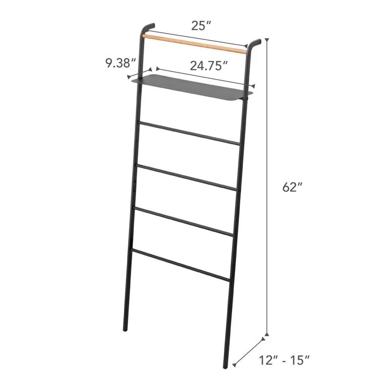 Yamazaki Home Leaning Ladder With Shelf, Space Saving, Steel