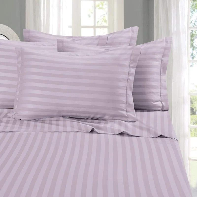 ELEGANT COMFORT Percale Striped Sheet Set
