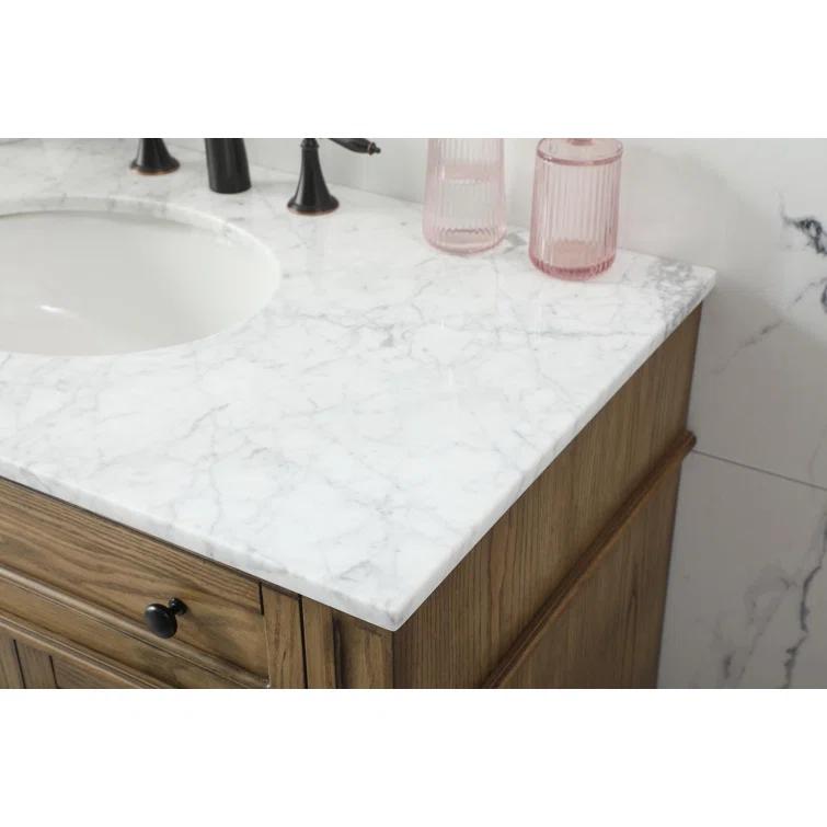 Rivers 40" Free-Standing Single Bathroom Vanity Set with Marble Vanity Top