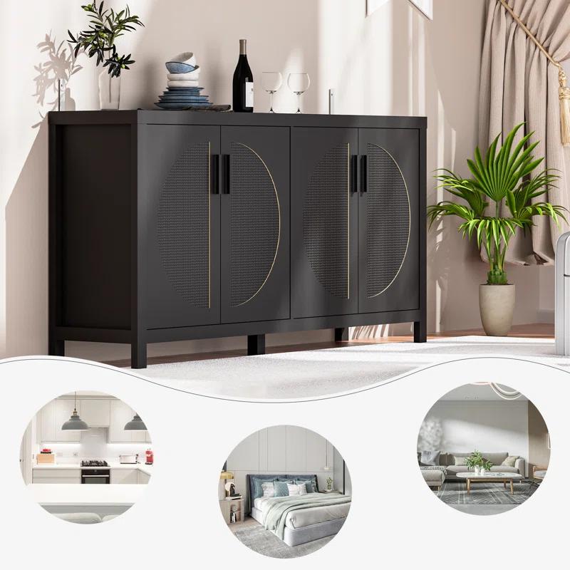 Bay Isle Home™ Buffet Sideboard Cabinets With Storage And Rattan Door