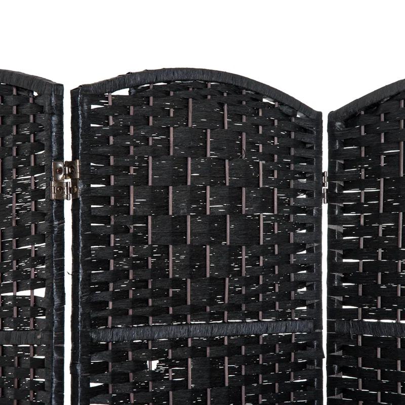 Gracie Oaks 6' Tall Wicker Weave 3 Panel Room Divider Privacy Screen