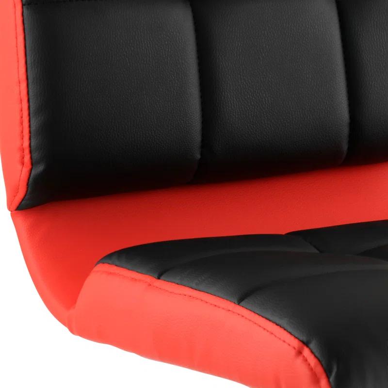 Orren Ellis Swivel Upholstered Adjustable Height Counter Stool (Set of 2)