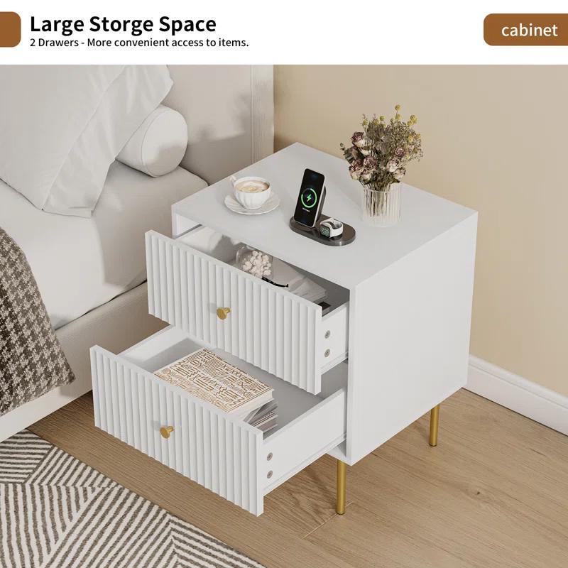 Nightstand With 2 Drawers (Set of 2)