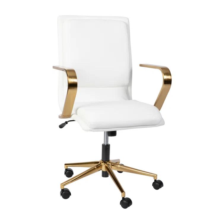 Flash Furniture Mid-Back Designer Upholstered Swivel Executive Office Chair with Armrests