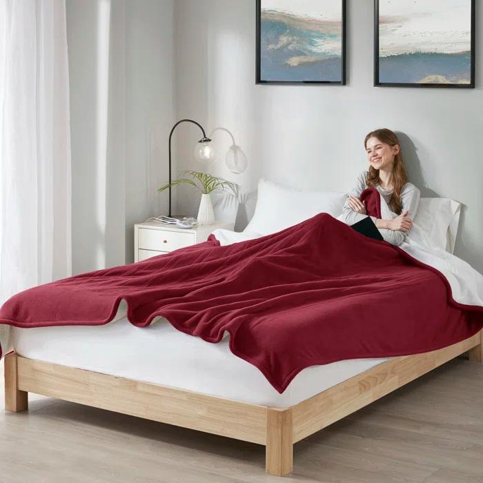 Serta Serta Fleece to Sherpa Heated Blanket