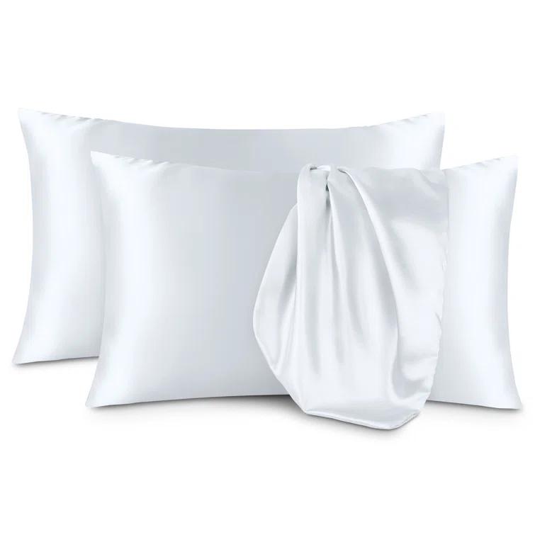 Bare Home Soft Poly Satin Pillowcase Set