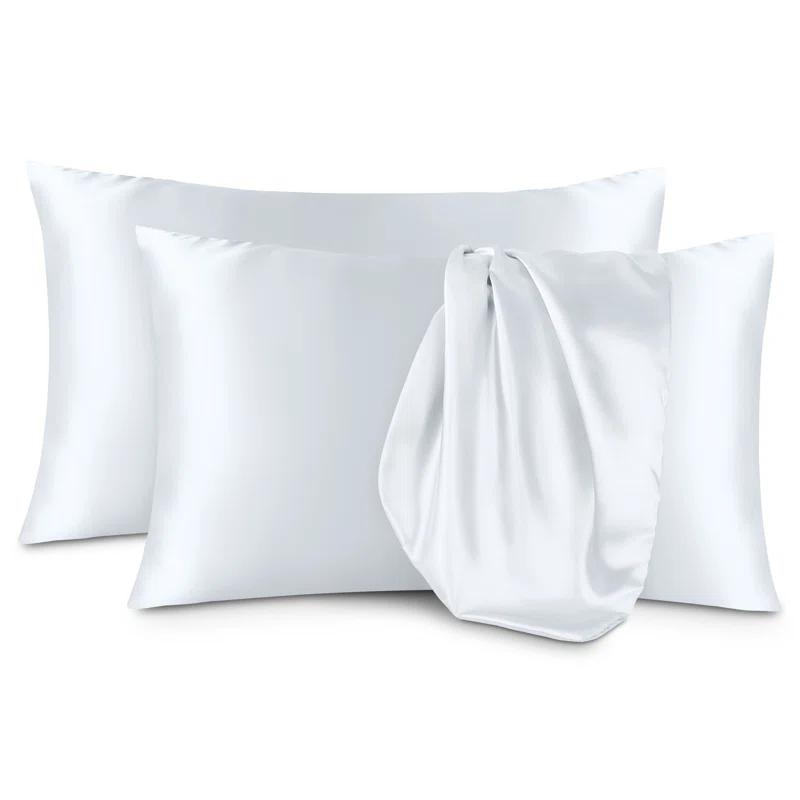 Bare Home Soft Poly Satin Pillowcase Set