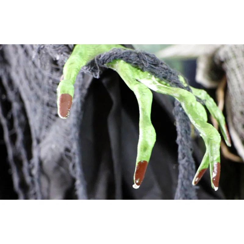 Haunted Hill Farm Lifesize Witch Prop with Lights and Sound, Indoor/Covered Outdoor Halloween Decoration