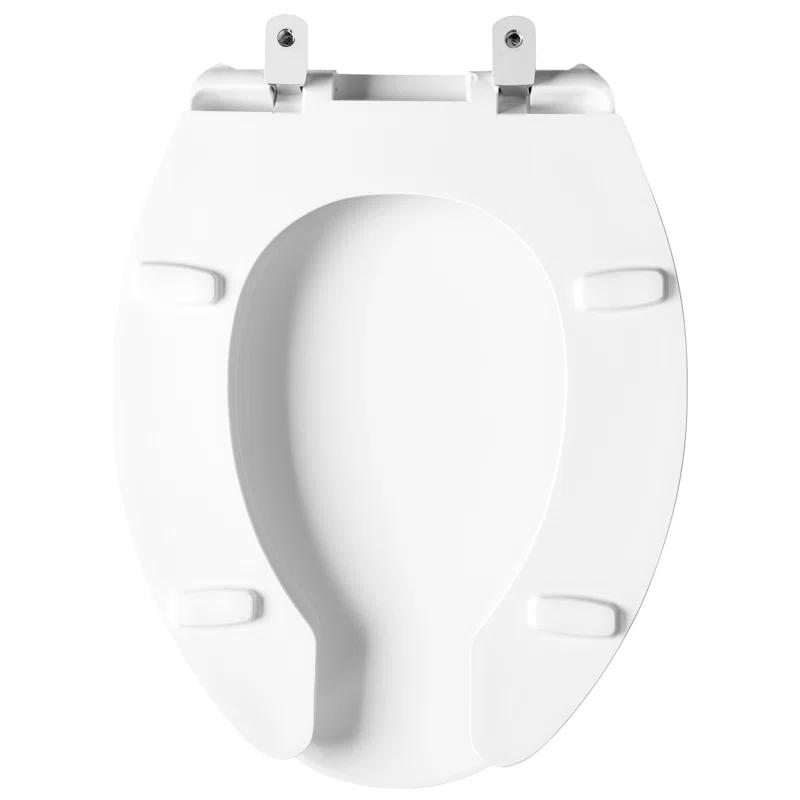 Bemis 7B1950 000 BEMIS 1950 Commercial Heavy Duty Open Front Toilet Seat with Cover, ELONGATED, Plastic, White