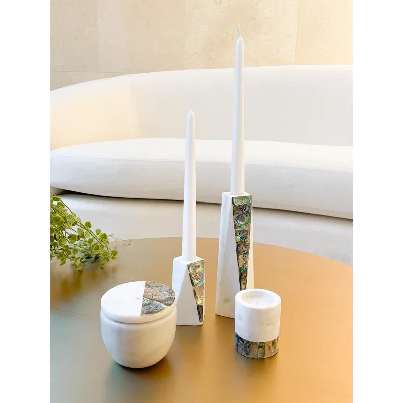 Anaya Mother Of Pearl Marble Eucalyptus Scented Votive Candle