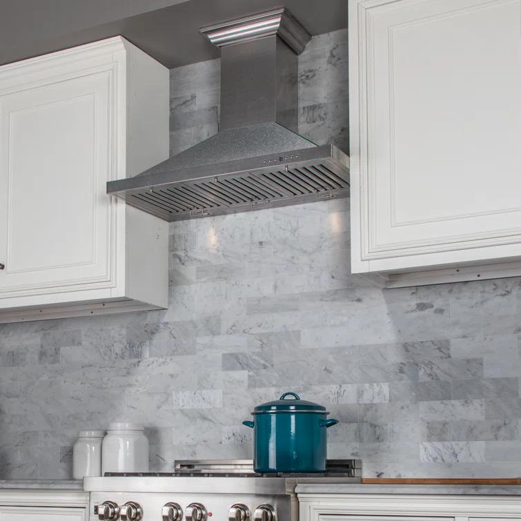 ZLINE ZLINE 36 in. Designer Series Satin Stainless Steel Convertible Vent Wall Mount Range Hood 8KBS-36