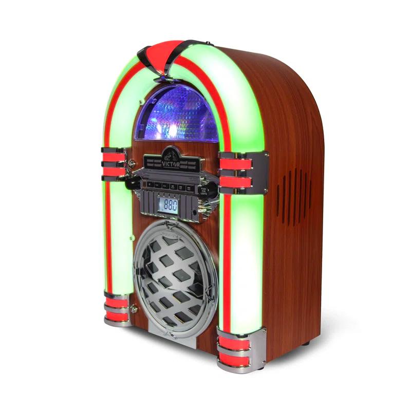 Victor Bluetooth Jukebox Speaker with FM Radio & Multicolor LED Lighting