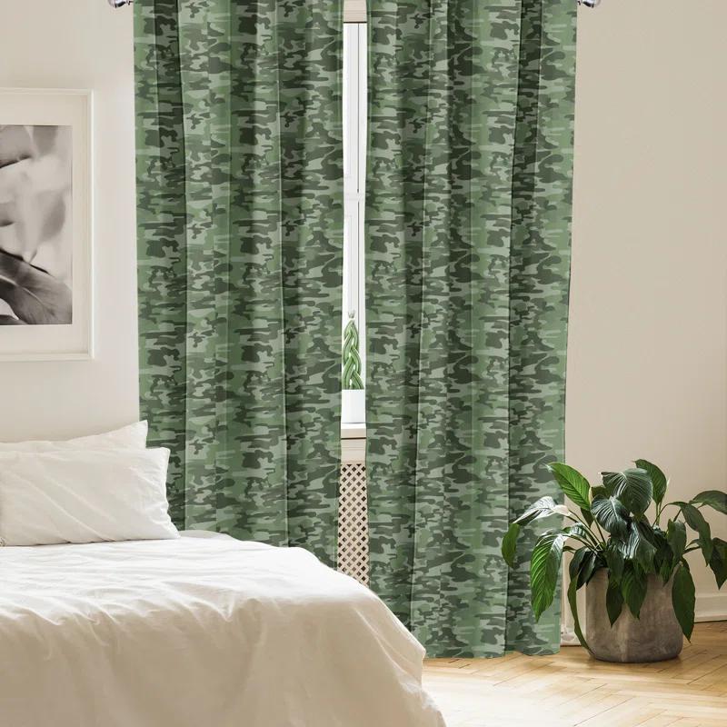 Ambesonne Forest Camouflage Semi-Sheer Rod Pocket Sliding Panel (Set of 2)