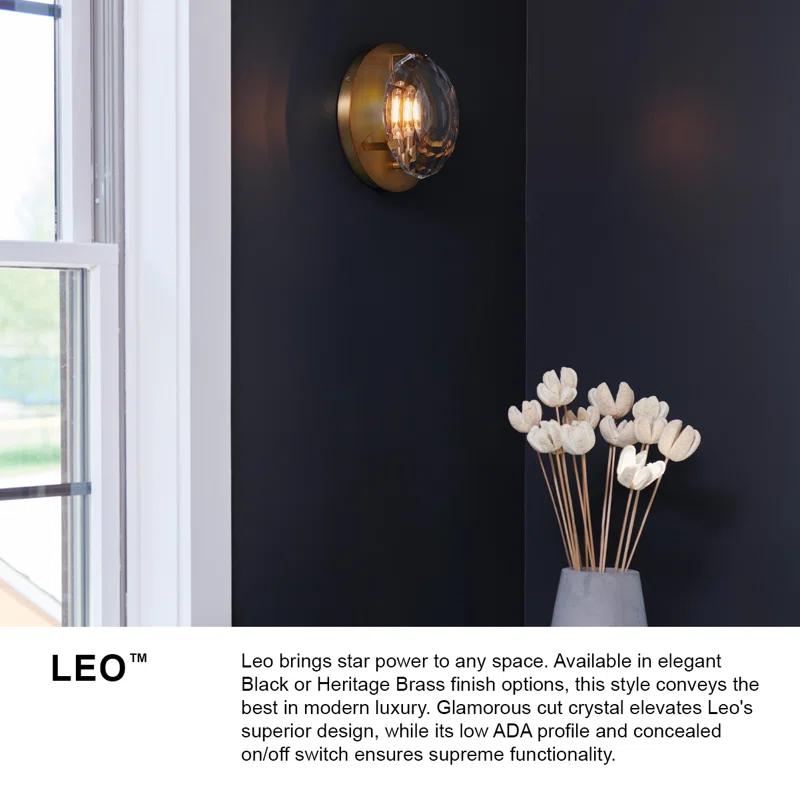 Hinkley Leo Single Light Wall Sconce w/ Optic Crystal Glass