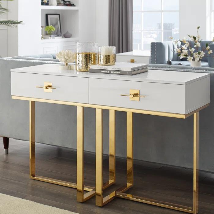 Nicole Miller Nicole Miller Plumeria  Console Table For Entryway Hallway