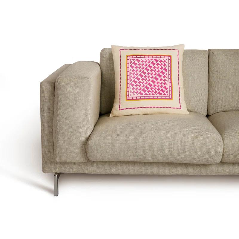 Montecito Embroidered Feather Throw Pillow