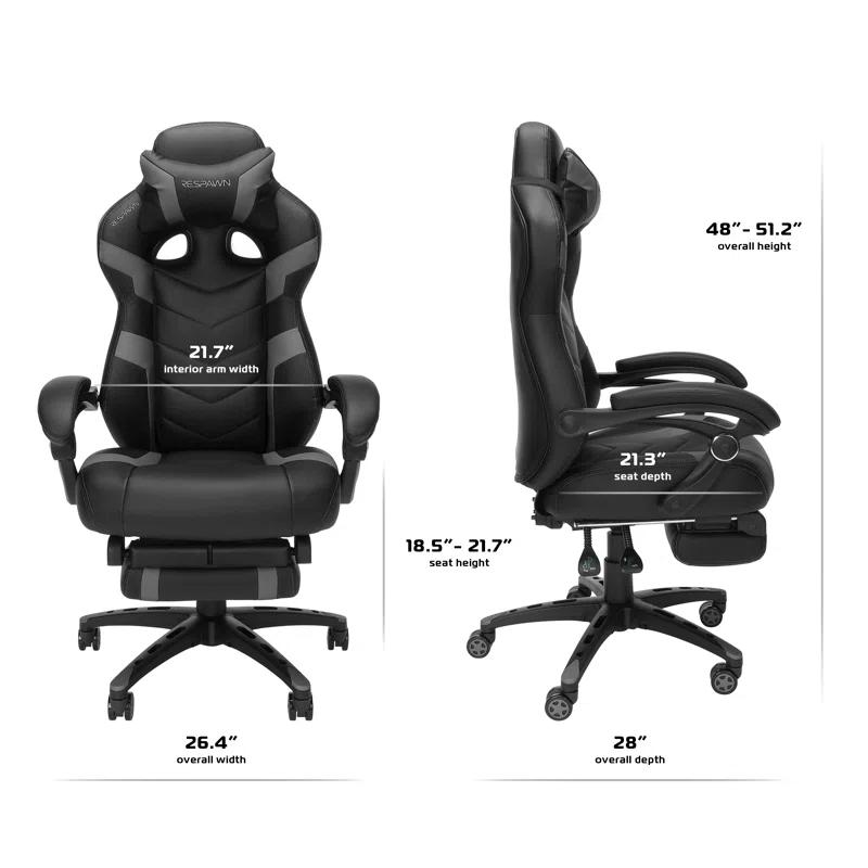 Respawn RESPAWN 110 Pro Gaming Chair - Gaming Chair with Footrest, Reclining Gaming Chair, Video Gaming Computer Desk Chair, Adjustable Desk Chair, Gaming Chairs For Adults With Headrest Pillow
