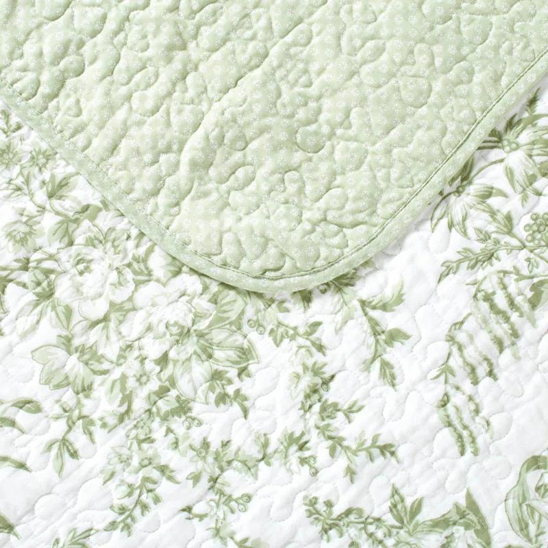 Laura Ashley Bedford Pink Cotton Reversible Quilt Set