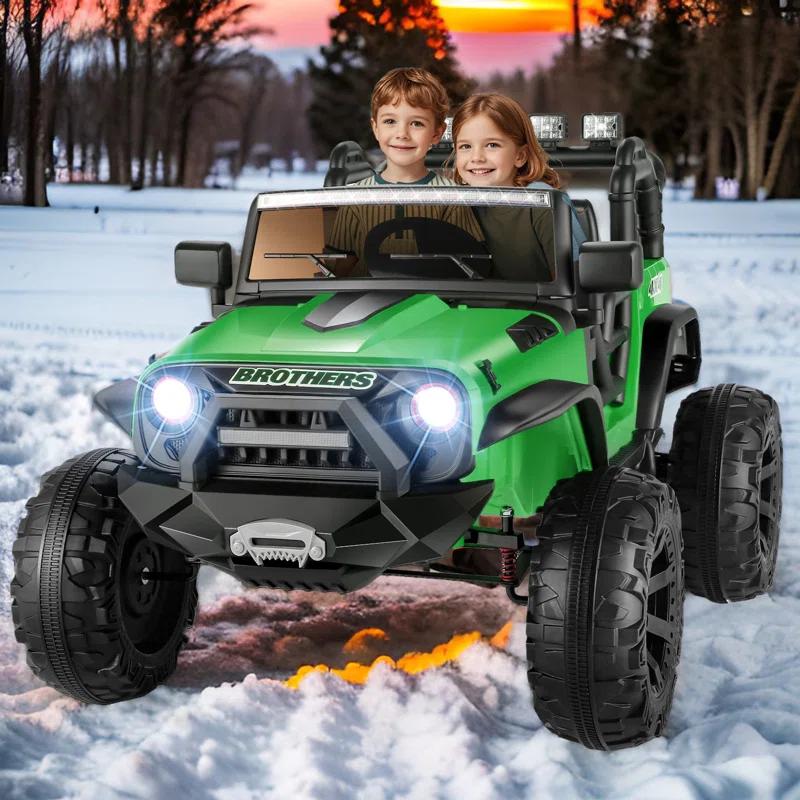 Ancheer 24V 2 Seater Ride On Car Jeep For Big Kids, Ride On Toys UTV With Parent Remote, LED Lights, Spring Suspension, Bluetooth, Music, USB, MP3