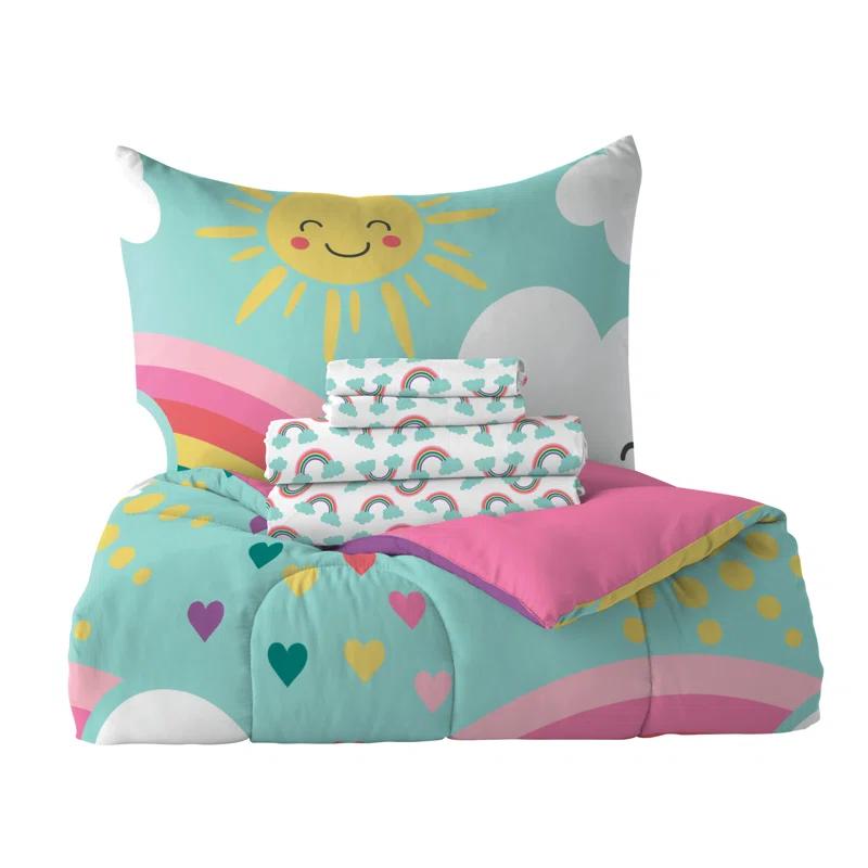 Dream Factory Dream Factory Rainbow Flare Rainbow Microfiber Reversible Modern & Contemporary Comforter Set
