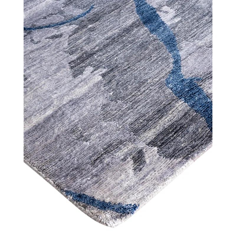 Solo Rugs Modern One-of-a-Kind Hand-Knotted Area Rug - Gray, 9' 1" x 12' 1" | Wayfair