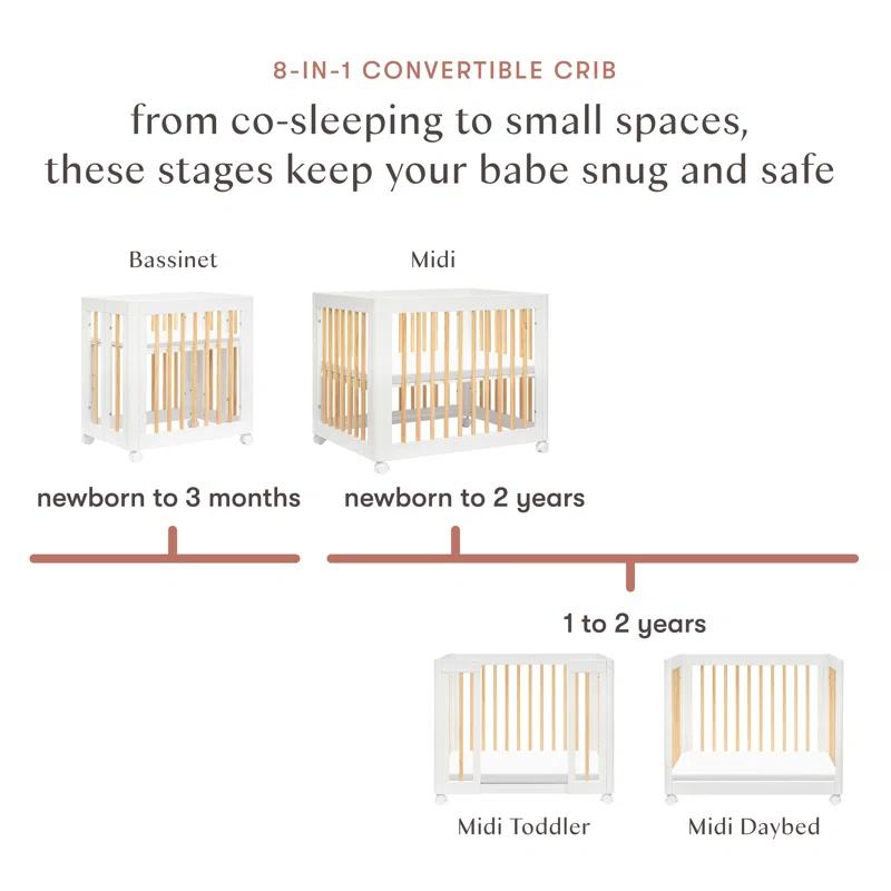 Yuzu 8-In-1 Convertible Crib With All-Stages Conversion Kits