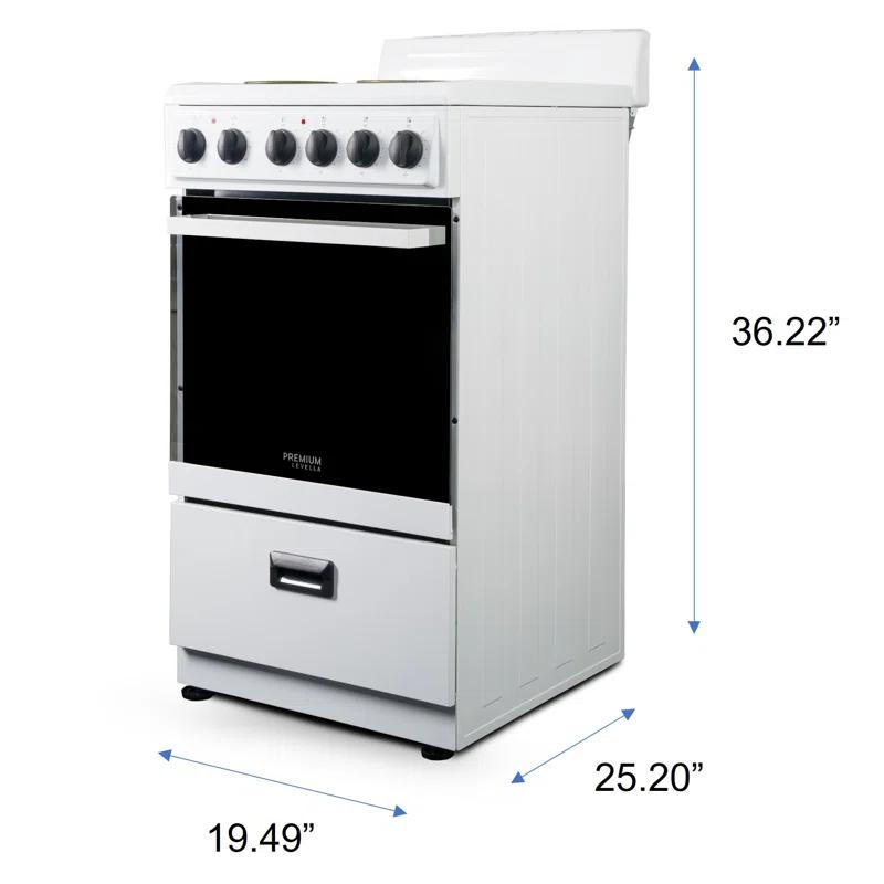 Premium Levella 20" 2.2 Cubic Feet Smart Electric Free Standing Range with 4 Burners