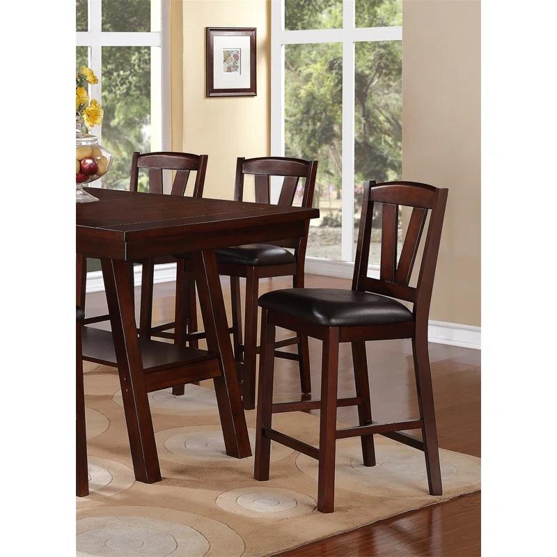 Dining Table 6X High Chairs 7Pcs Counter Height Dining Set Walnut Finish Dining Room Furniture Transitional Style,dining set,kitchen table and chairs