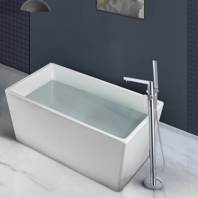 43.25'' x 27.5" Freestanding Soaking Acrylic Bathtub