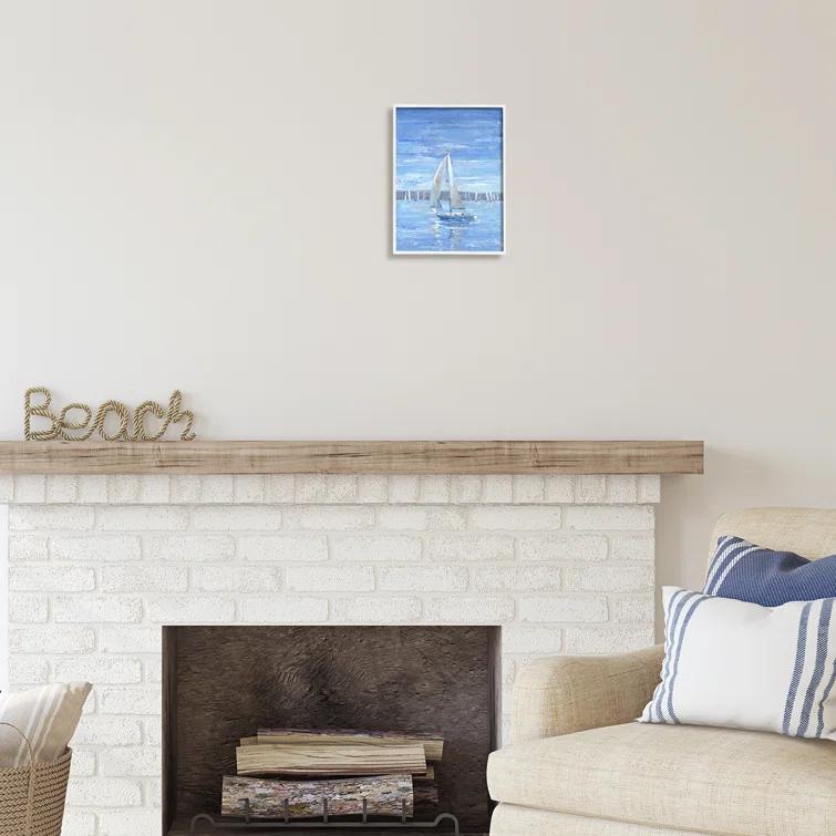 Stupell Industries Az-909-Framed " Blue Sailboat Painting " by Tim OToole