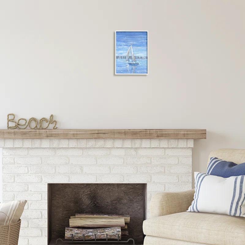 Stupell Industries Az-909-Framed " Blue Sailboat Painting " by Tim OToole
